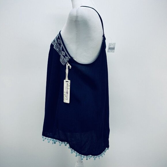Altar’D State Top Size M Women’s Embroidered Sleeveless Blue New - Picture 2 of 11